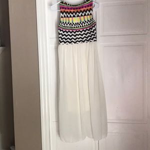 Patterned and White Dress